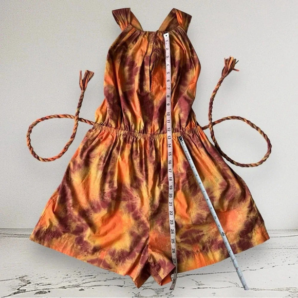 NEW ULLA JOHNSON Shaina Romper Red Topaz Size 8 - Picture 9 of 14